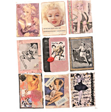 9 Artist Trading Cards Marilyn Pin Up Betty Page Cheesecake Legs Heels Curvy picture