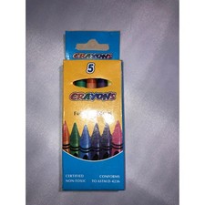 Vintage 1995-1996 Crayons 5 Pack Full Size 90mm Non-Toxic Retro Art Supplies picture