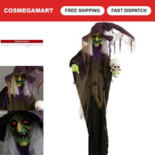 6FT Animatronic Scary Hanging Witch - Indoor/Outdoor Halloween Decoration, Light picture