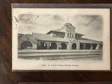 A.T.&S.F. Depot Trinidad CO Las Animas Co 1912 Divided Back Postcard Posted picture