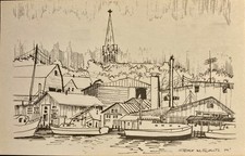 Algoma WI “ Fish Shanties along the Ahnapee River” Postcard Wisconsin picture
