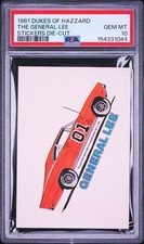 1981 Dukes Of Hazzard The General Lee Stickers Die-Cut PSA 10 picture