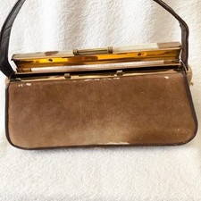 RARE Antique 100% Genuine CowHide Leather Clutch by ARTMEX Hand-Made Mexico picture