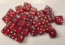 Group Of 26 5/8” Vintage Cherry Red Bakelite Dice (Tested) picture