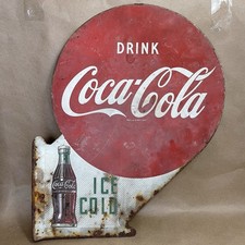 Original Vintage Coca Cola Metal Flange Sign picture