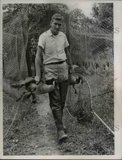 1966 Press Photo Hunter Carries Shot Geese - nee12545 picture
