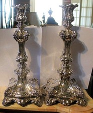 Pair of Stunning Antique Judaica Russian Candlesticks 84 silver prior to 1896, picture