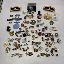 Lot Vintage Army Infantry Military Pins Nameplates Misc Brigadier General WWII picture