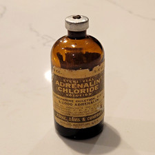 Vintage Antique Parke, Davis & Co. Adrenalin Chloride Glass Medicine Vial picture