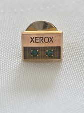 Vintage Xerox Corp Employee Award Pin 10 Years 10k Gold Plated W/ Green Stones picture