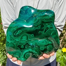 9.59LB Natural glossy Malachite transparent cluster rough mineral sample picture