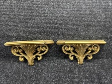 Burwood Products Gold Wall Shelf Ornate Hollywood Regency 1977 Lot 2 Vintage picture