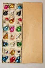 Lot VTG Glass Feather Tree Tiny Tiny STAR ROSE Mini Christmas Ornament Japan picture