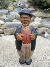 Antique Anri Hand Carved Painted Wood Full Figure Corkscrew Bottle Opener Man picture