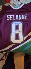Teemu Selanne Jersey CCM Vintage hockey Mitchell & Ness Autograph inscribed picture