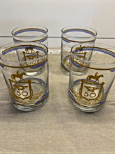 Hollywood Park Horse Racetrack 50th Anniversary 1938 to 1988 Whiskey Glasses 4 picture