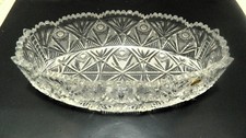 CRYSTAL HANDCUT BOHEMIA LEAD , OVAL BOWL 12