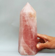 5.17lb Natural Polished Pink Rose Quartz Crystal Obelisk Wand Point Healing picture