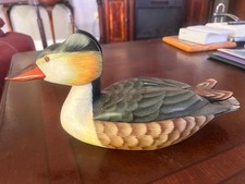 DECORATIVE HANDCARVED SOLID WOODEN DUCK picture