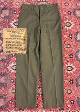 VTG 70s OG 507 Pants Fits Mens 34x31 Army Green Military Utility Trouser Unworn picture