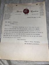 Antique The Buckeye Republican Club Ohio Letter President McKinley Assassination picture