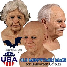 Old Man Mask Exquisite Realistic Latex headgear bald Halloween Costume Masks picture