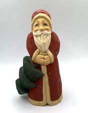 Vtg James Haddon Christmas Santa Claus Figurine w/ Tree Signed picture