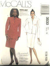McCall's Pattern #3533 - Misses Lined Jacket & Skirt (Size 14) Uncut picture