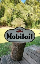 Mobiloil Gargoyle Embossed Metal Sign Vintage Retro picture