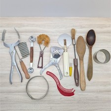 VTG Kitchen Utensil Lot Mixed Tools Wood Metal Plastic – Sold As Is picture