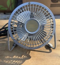 Lakewood 4” High Velocity Metal Desk Fan Silver Tested Works w/ Foam Pad. A46 picture