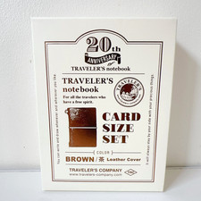TRAVELERS Notebook Limited Card Size 20th Anniversary Brown Set NEW picture