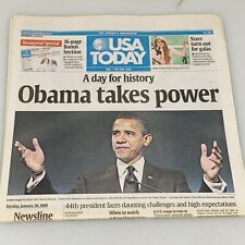 January 20 2009 Barack Obama Takes Power USA Today Newspaper 1/20/2009 Complete picture