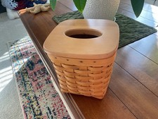 Longaberger 2000 Tall Tissue Basket with Woodcraft Lid picture