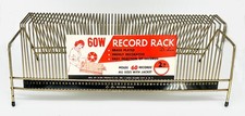 VTG. MCM LE-BO 60 Slot Record Rack W/ Original Label Brass Color 1960s USA Made picture