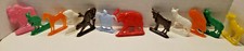 12 Vintage Plastic Cracker Jack Prizes Charm Semi-Flat Stand-Up Animals sku90 picture
