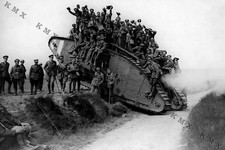 WWI Tank And Soldiers 4x6 photo picture