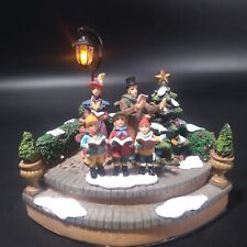 2005 Holiday Time Christmas Carolers With Lighted Lamp Post Victorian Village picture