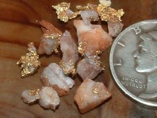 10 GOLD QUARTZ SPECIMENS 1 GRAM NATURAL GOLD AND QUARTZ picture