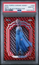 2024 Topps Chrome Disney | Elsa | Mickey Mouse Print /28 | POP 10 | Frozen ❄️❄️ picture