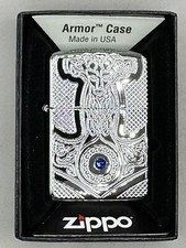 Medieval 49289 Deep Carved Design High Polish  Chrome Armor Zippo Lighter New picture