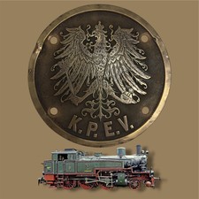 Antique K.P.E.V. Prussian Railway Brass Locomotive Plaque 1912 Pattern picture