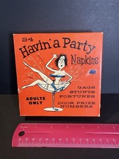 Vintage 1950s Havin’ a Party Adult Napkins Magic Wand Pasadena Box of 24 picture