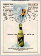 Molson Ice Beer Bottle Canada Extreme Snowboarder Vintage 1995 Advertisement picture