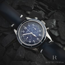Montblanc 1858 Steel Ceramic 42mm Automatic Chronograph Calf Blue ID 126912 Original Box picture