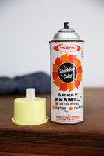 Vintage Osrow Sparkling Color Spray Paint Enamel Can Yellow w/ cap picture