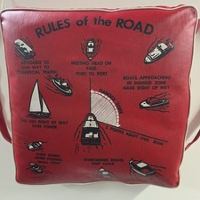 Vintage 1950's 1960's Sears  Boat Seat Cushion Rules of the Road Life Preserver picture