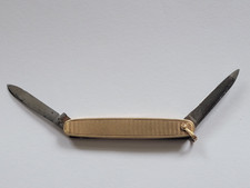 Vintage SOLID 14K Yellow Gold Folding Pocket Knife 11.9 grams 2.5” Two Blade picture