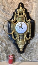 LARGE Antique French S. Marti Gilt Bronze Cartel,Strike Clock Porcelain Dial picture