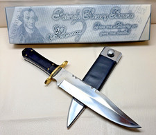 Patrick Henry “Liberty or Death” Bowie Knife Stainless w/ Leather Sheath Box picture